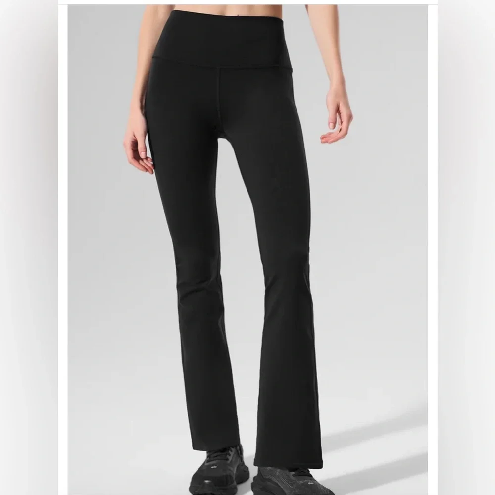 ALO Yoga Black Flared High-Rise Pants XS- S Black